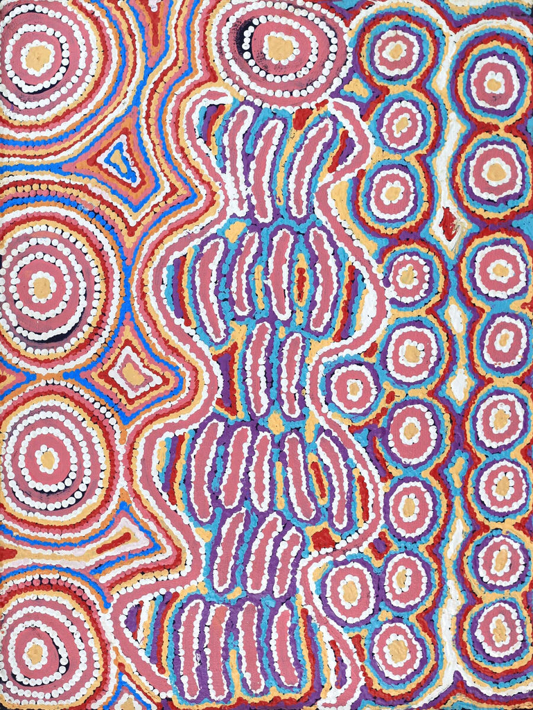 Aboriginal Artwork by Alice Nampijinpa Michaels, Lappi Lappi Jukurrpa, 61x46cm - ART ARK®
