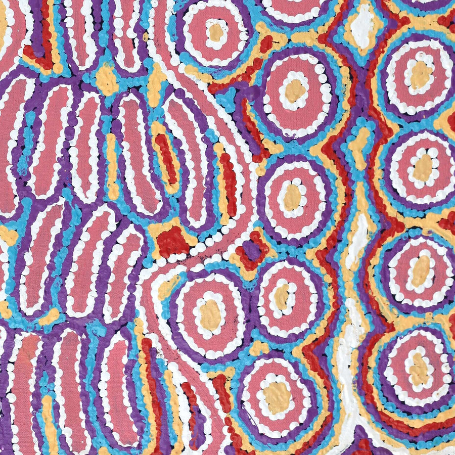 Aboriginal Artwork by Alice Nampijinpa Michaels, Lappi Lappi Jukurrpa, 61x46cm