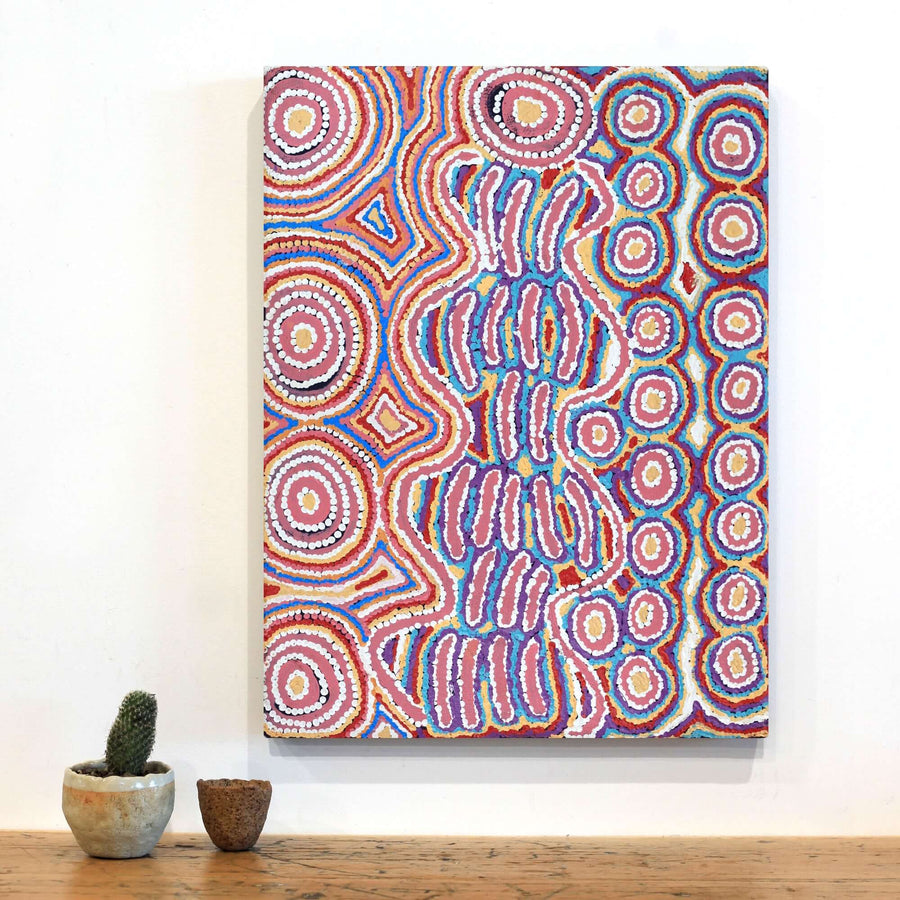 Aboriginal Artwork by Alice Nampijinpa Michaels, Lappi Lappi Jukurrpa, 61x46cm