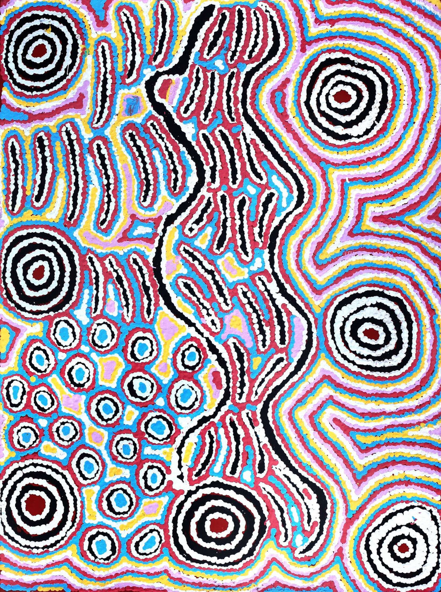 Aboriginal Artwork by Alice Nampijinpa Michaels, Lappi Lappi Jukurrpa, 61x46cm