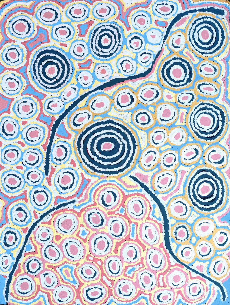Aboriginal Artwork by Alice Nampijinpa Michaels, Lappi Lappi Jukurrpa, 61x46cm