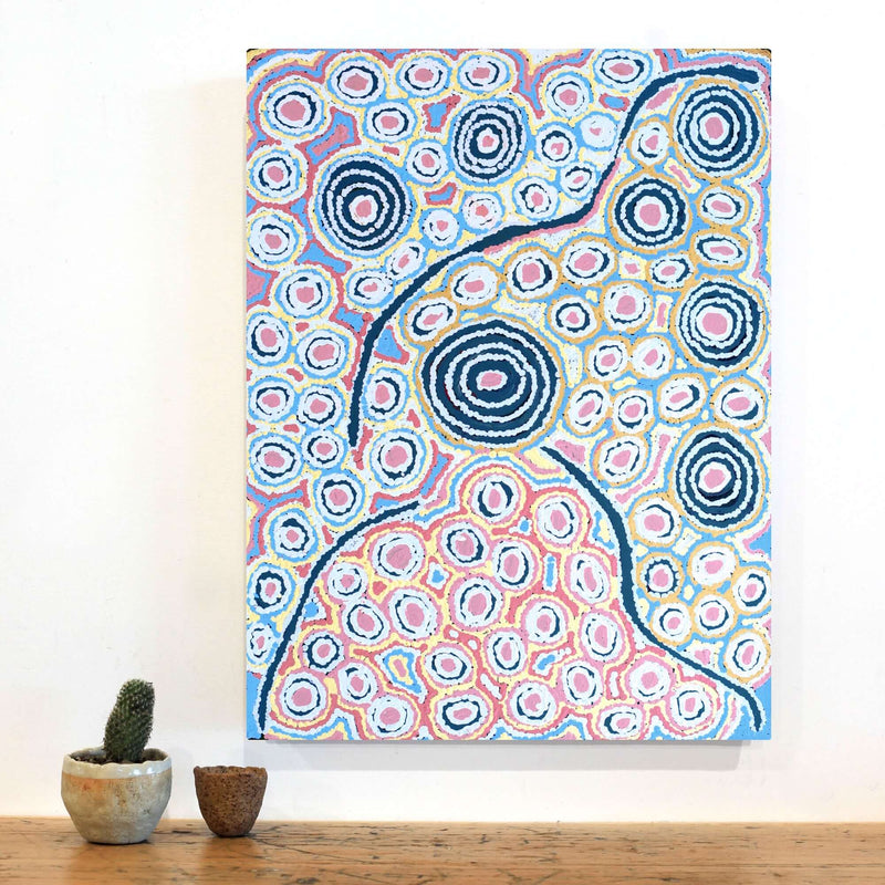Aboriginal Artwork by Alice Nampijinpa Michaels, Lappi Lappi Jukurrpa, 61x46cm