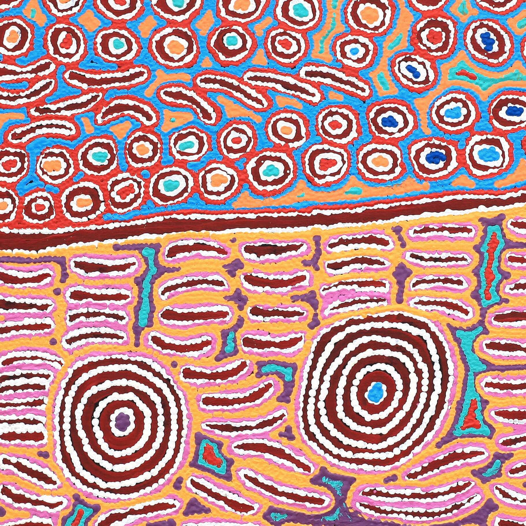 Aboriginal Artwork by Alice Nampijinpa Michaels, Lappi Lappi Jukurrpa, 76x76cm