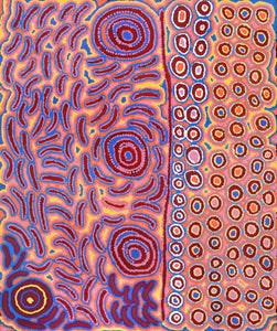 Aboriginal Artwork by Alice Nampijinpa Michaels, Lappi Lappi Jukurrpa, 91x76cm - ART ARK®
