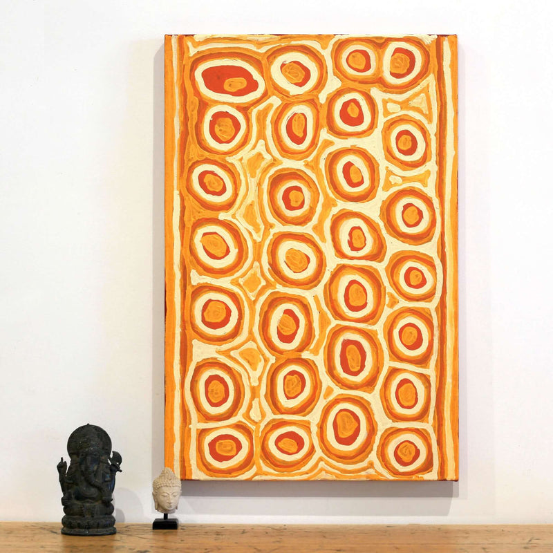 Aboriginal Artwork by Alice Nampitjinpa Dixon, Tjilkamala - Porcupine rockhole, 75x50cm