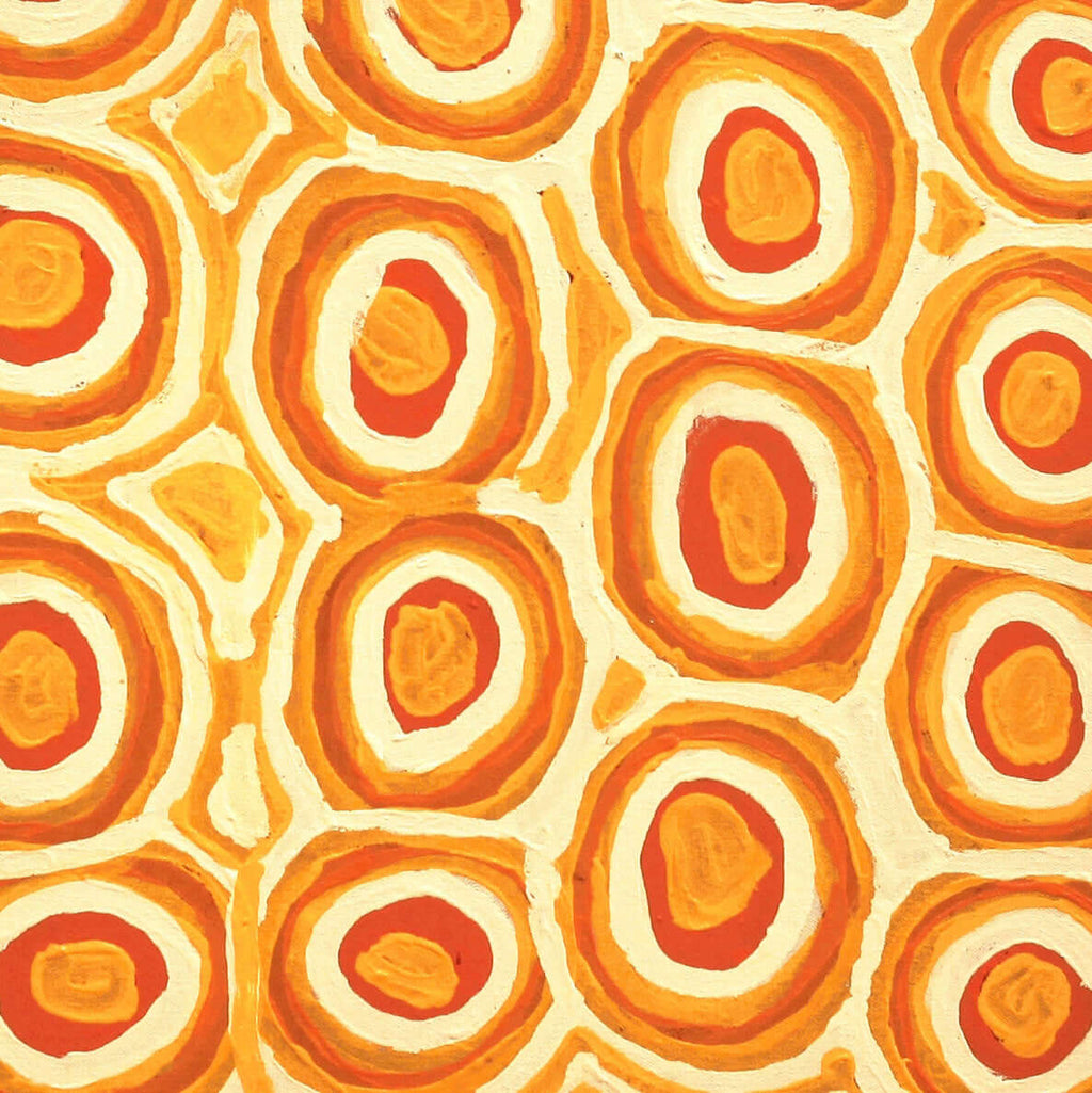 Aboriginal Artwork by Alice Nampitjinpa Dixon, Tjilkamala - Porcupine rockhole, 75x50cm