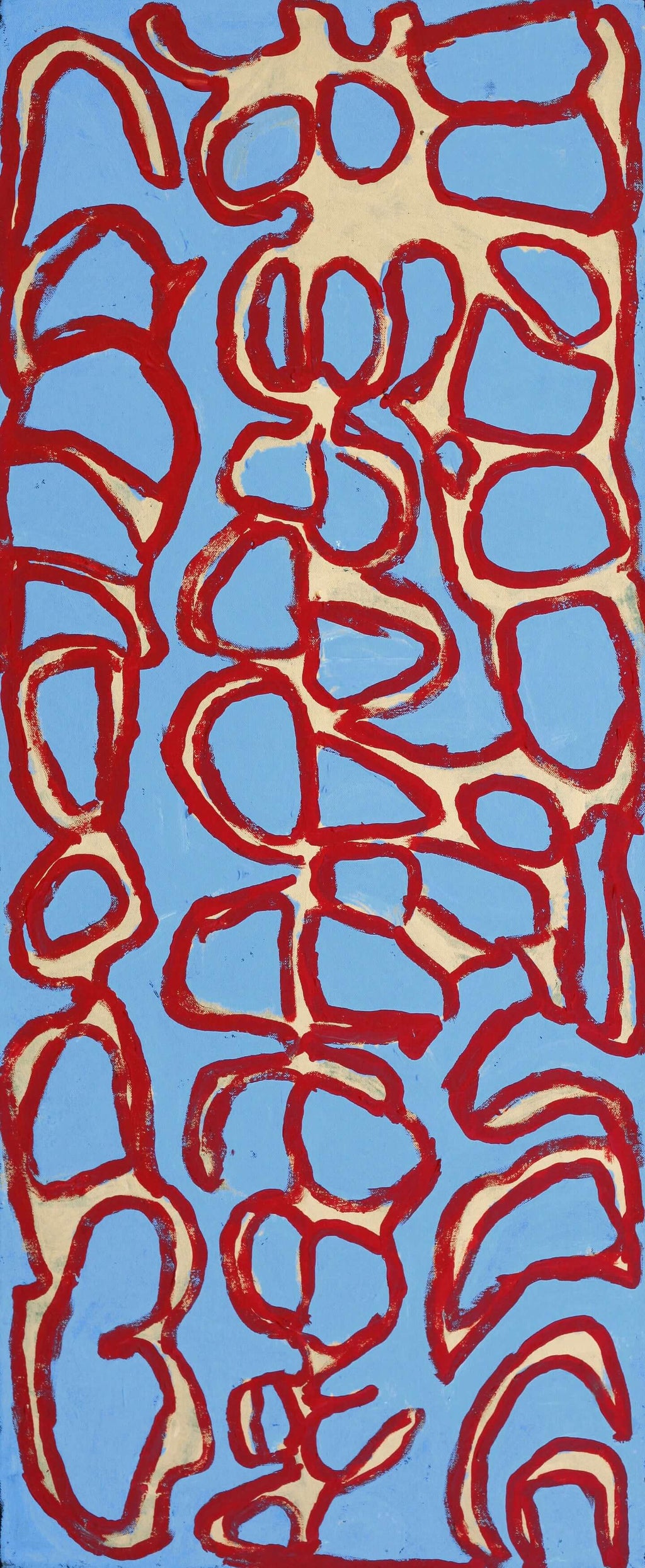 Aboriginal Artwork by Alice Nampitjinpa Dixon, Tjilkamala - Porcupine rockhole, 100x40cm