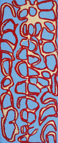Aboriginal Artwork by Alice Nampitjinpa Dixon, Tjilkamala - Porcupine rockhole, 100x40cm