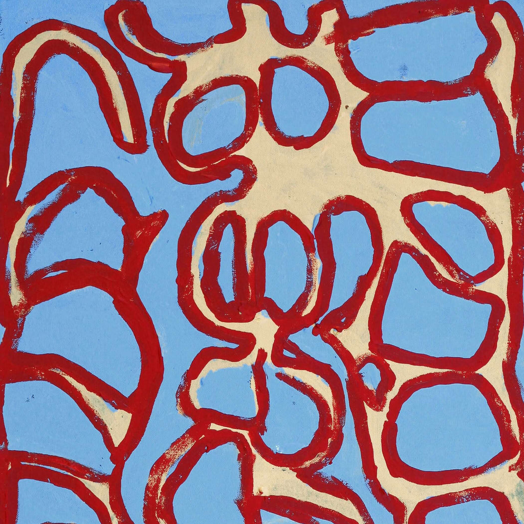 Aboriginal Artwork by Alice Nampitjinpa Dixon, Tjilkamala - Porcupine rockhole, 100x40cm