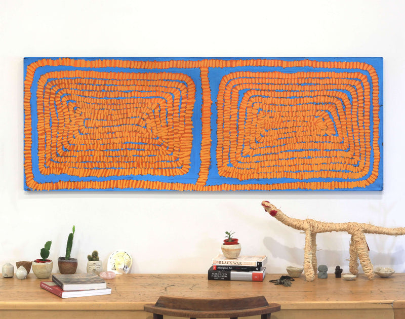 Aboriginal Artwork by Alice Nampitjinpa Dixon, Soakage in Talaalpi, 165x60cm