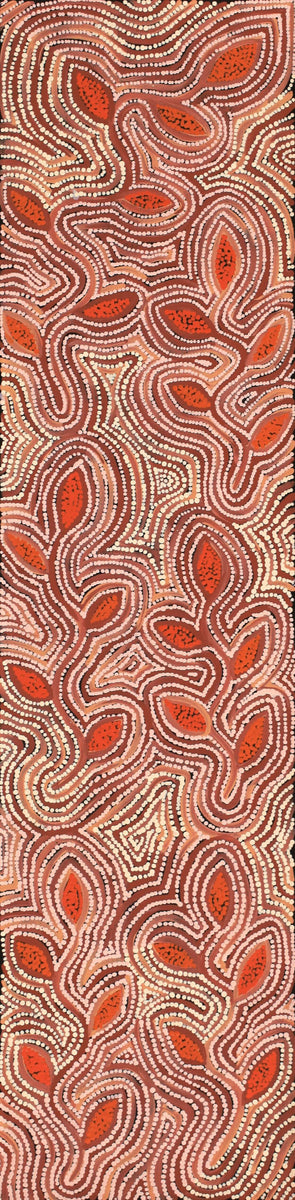 Aboriginal Art by Alicka Napanangka Brown, Yarla Jukurrpa (Bush Potato Dreaming), 122x30cm - ART ARK®