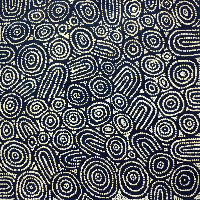 Aboriginal Artwork by Alicka Napanangka Brown, Yarla Jukurrpa (Bush Potato Dreaming), 46x46cm