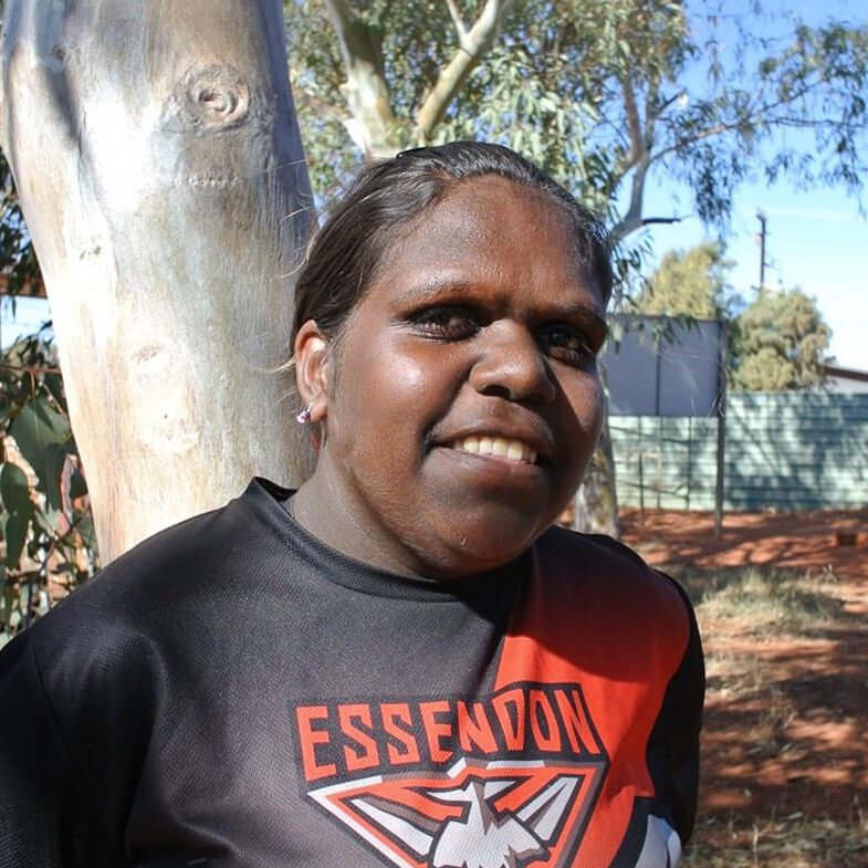 Aboriginal Artwork by Alicka Napanangka Brown, Yarla Jukurrpa (Bush Potato Dreaming), 122x30cm