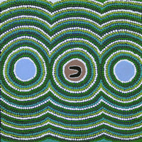 Aboriginal Artwork by Allison Napurrurla Gill, Ngapa Jukurrpa (Water Dreaming) - Puyurru, 30x30cm
