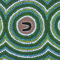 Aboriginal Artwork by Allison Napurrurla Gill, Ngapa Jukurrpa (Water Dreaming) - Puyurru, 30x30cm