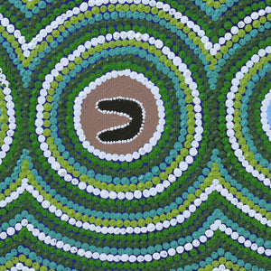 Aboriginal Artwork by Allison Napurrurla Gill, Ngapa Jukurrpa (Water Dreaming) - Puyurru, 30x30cm - ART ARK®
