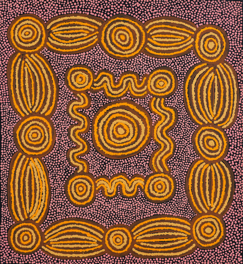 Aboriginal Artwork by Alison Watson, Irrunytju minyma, 61x56cm
