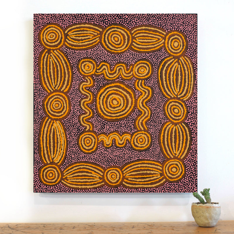 Aboriginal Artwork by Alison Watson, Irrunytju minyma, 61x56cm