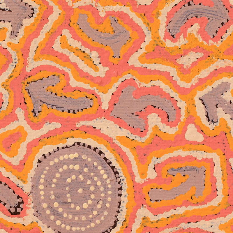 Aboriginal Artwork by Alma Nangala Robertson, Mina Mina Jukurrpa (Mina Mina Dreaming) - Ngalyipi, 30x30cm