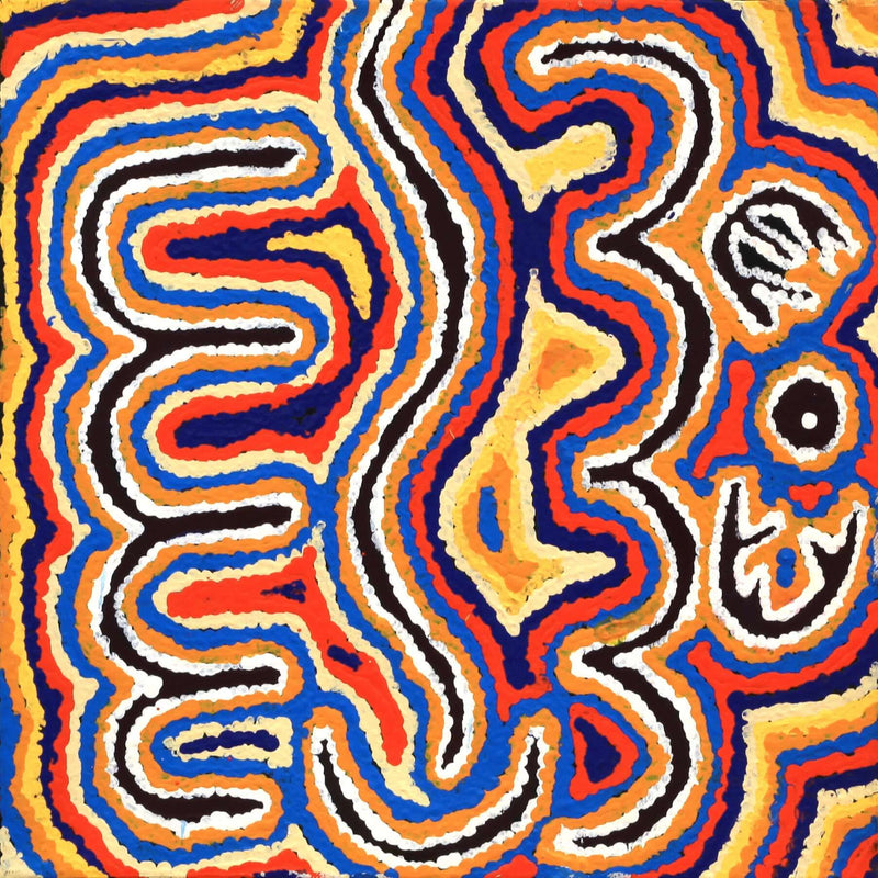 Aboriginal Artwork by Alma Nangala Robertson, Mina Mina Jukurrpa (Mina Mina Dreaming) - Ngalyipi, 30x30cm
