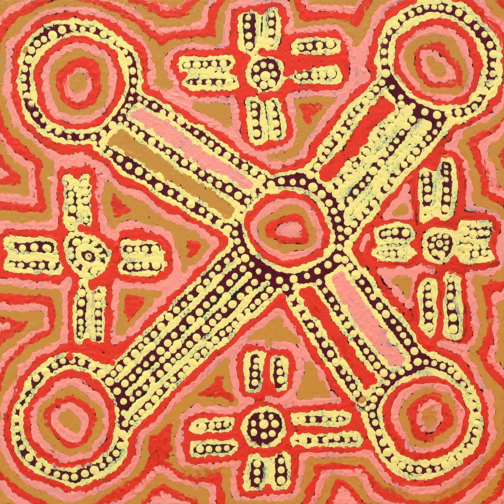 Aboriginal Art by Alma Nangala Robertson, Mina Mina Jukurrpa (Mina Mina Dreaming) - Ngalyipi, 30x30cm - ART ARK®