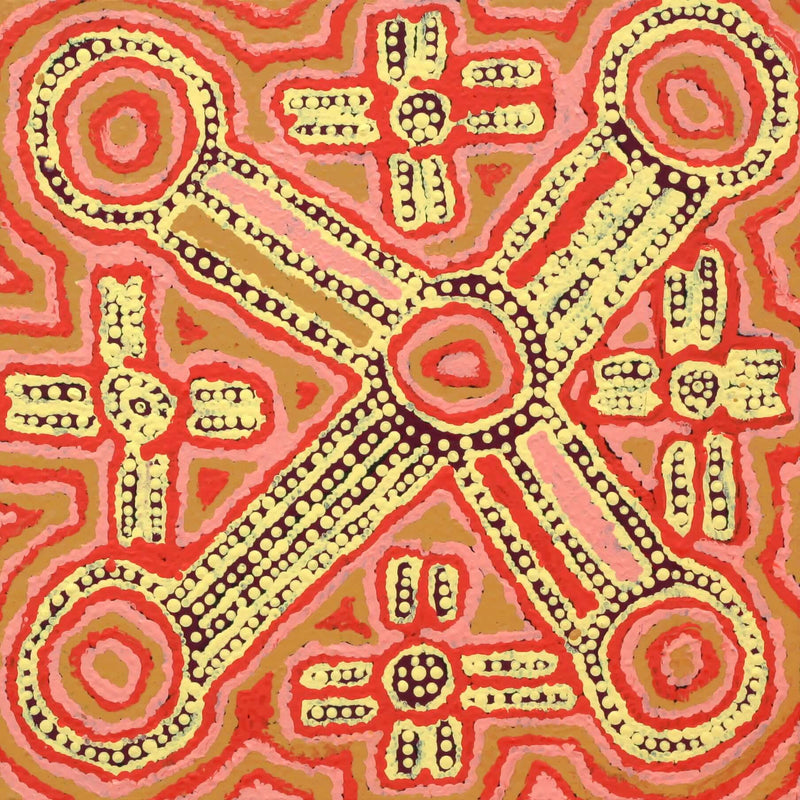 Aboriginal Artwork by Alma Nangala Robertson, Mina Mina Jukurrpa (Mina Mina Dreaming) - Ngalyipi, 30x30cm
