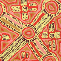 Aboriginal Artwork by Alma Nangala Robertson, Mina Mina Jukurrpa (Mina Mina Dreaming) - Ngalyipi, 30x30cm