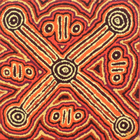 Aboriginal Artwork by Alma Nangala Robertson, Mina Mina Jukurrpa (Mina Mina Dreaming) - Ngalyipi, 30x30cm