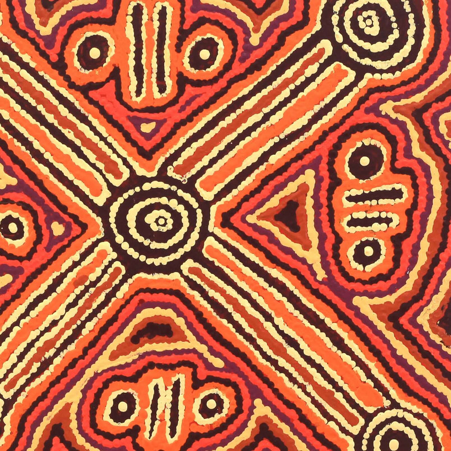 Aboriginal Artwork by Alma Nangala Robertson, Mina Mina Jukurrpa (Mina Mina Dreaming) - Ngalyipi, 30x30cm