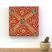 Aboriginal Artwork by Alma Nangala Robertson, Mina Mina Jukurrpa (Mina Mina Dreaming) - Ngalyipi, 30x30cm
