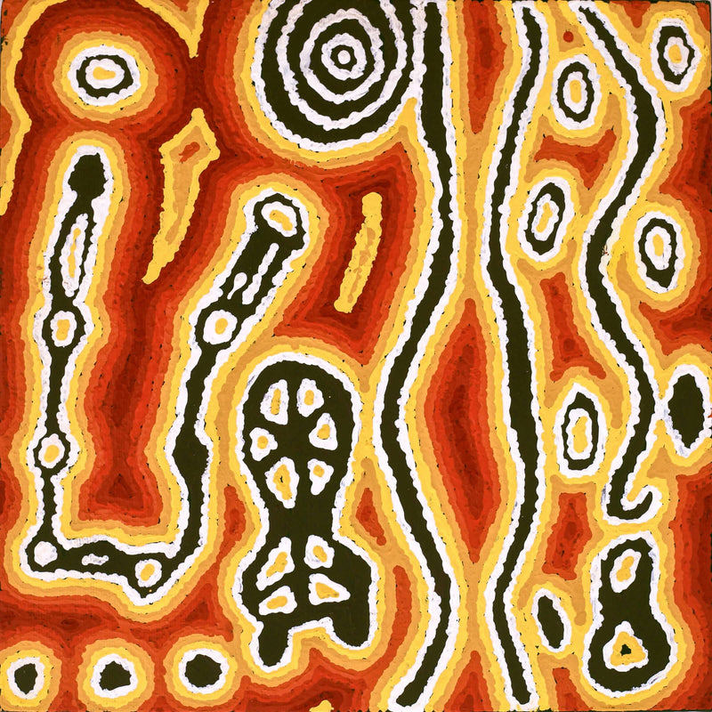 Aboriginal Artwork by Amanda Nakamarra Curtis, Lappi Lappi Dreaming, 30x30cm