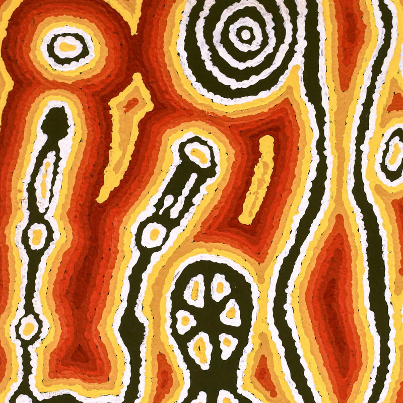 Aboriginal Artwork by Amanda Nakamarra Curtis, Lappi Lappi Dreaming, 30x30cm