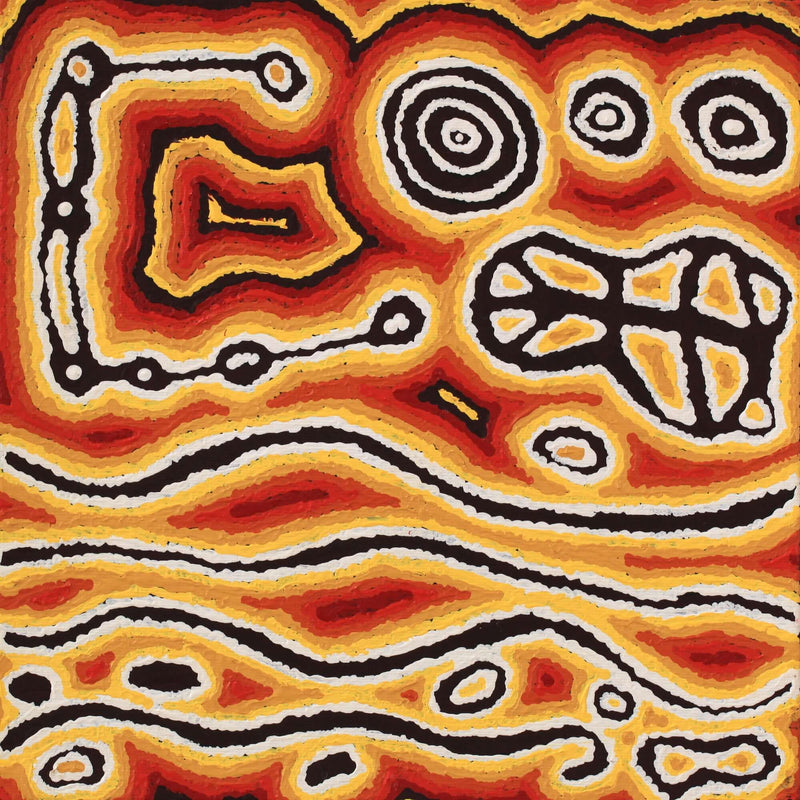 Aboriginal Artwork by Amanda Nakamarra Curtis, Lappi Lappi Dreaming, 30x30cm