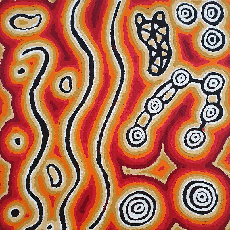 Aboriginal Artwork by Amanda Nakamarra Curtis, Lappi Lappi Dreaming, 30x30cm