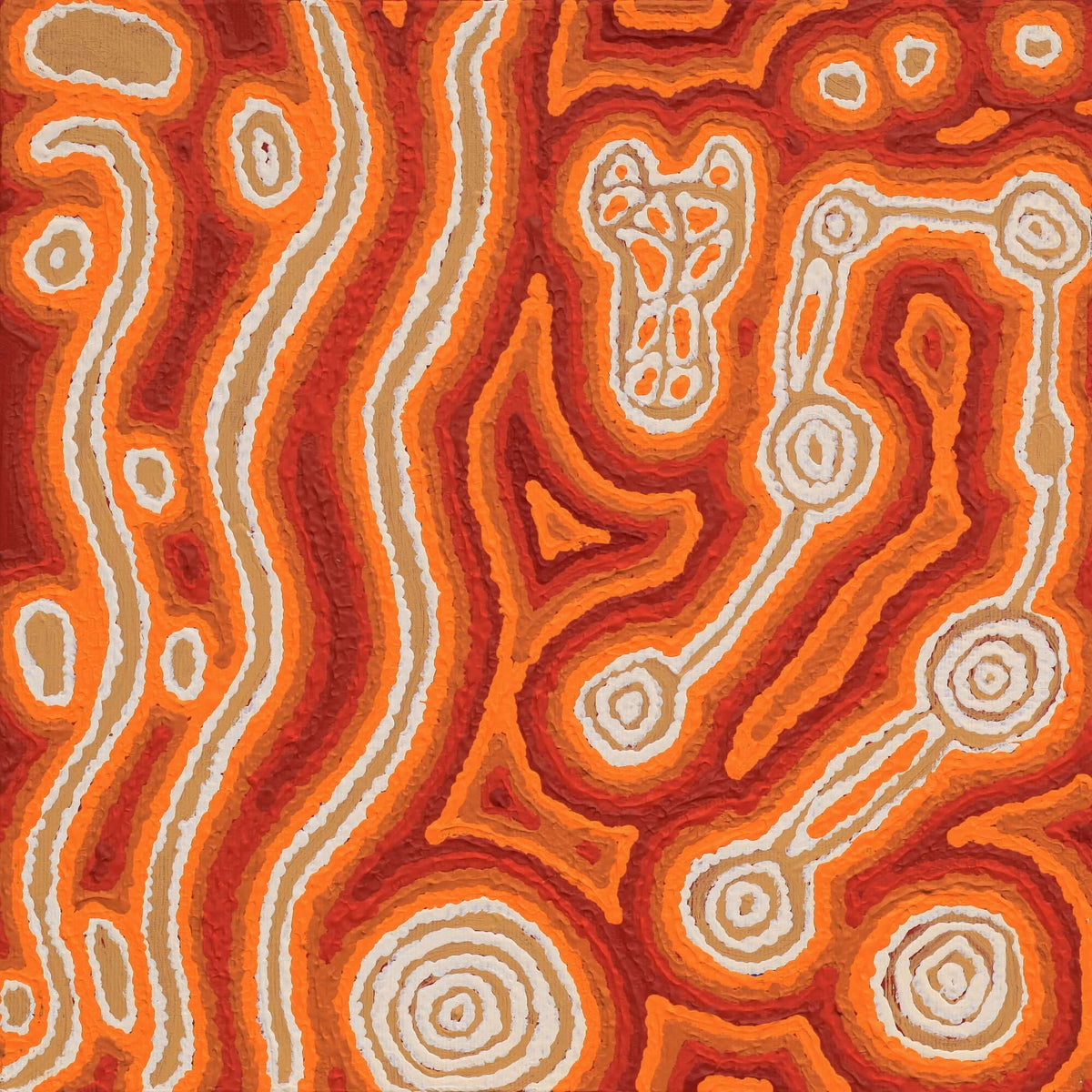 Aboriginal Art by Amanda Nakamarra Curtis, Lappi Lappi Dreaming, 30x30cm - ART ARK®