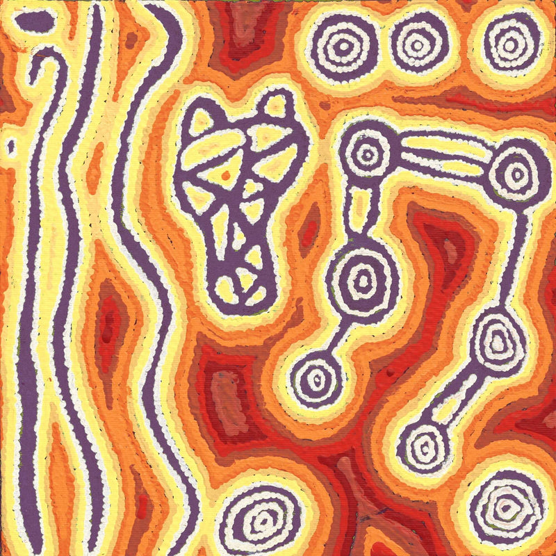 Aboriginal Artwork by Amanda Nakamarra Curtis, Lappi Lappi Dreaming, 30x30cm