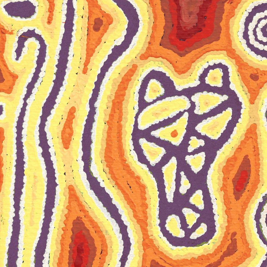 Aboriginal Artwork by Amanda Nakamarra Curtis, Lappi Lappi Dreaming, 30x30cm
