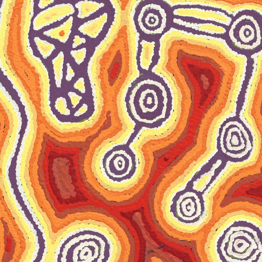 Aboriginal Artwork by Amanda Nakamarra Curtis, Lappi Lappi Dreaming, 30x30cm
