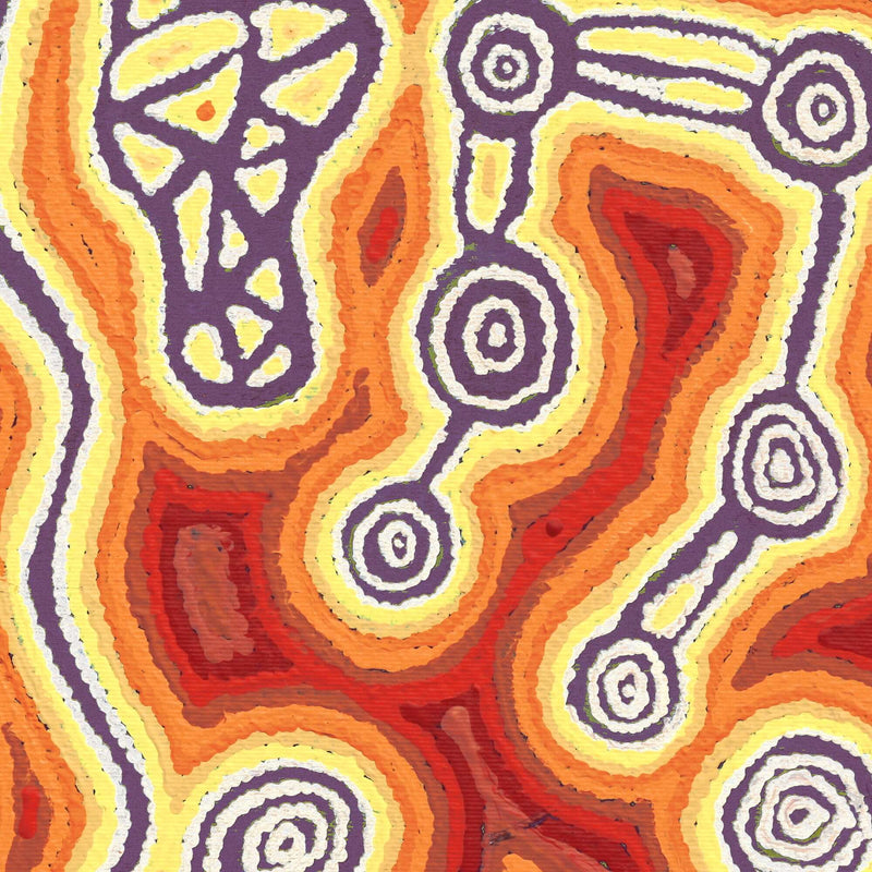 Aboriginal Artwork by Amanda Nakamarra Curtis, Lappi Lappi Dreaming, 30x30cm