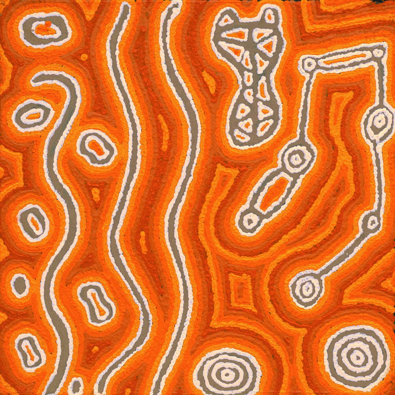 Aboriginal Artwork by Amanda Nakamarra Curtis, Lappi Lappi Dreaming, 30x30cm