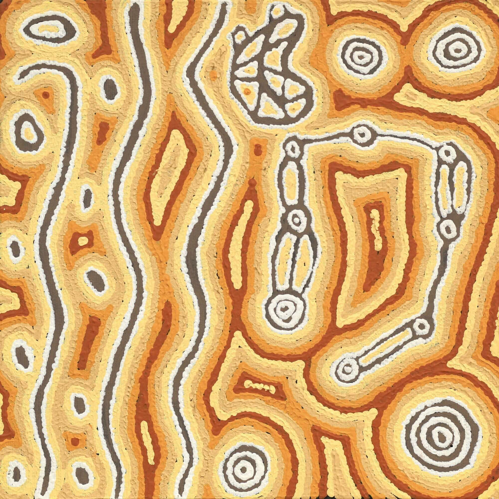 Aboriginal Artwork by Amanda Nakamarra Curtis, Lappi Lappi Dreaming, 30x30cm