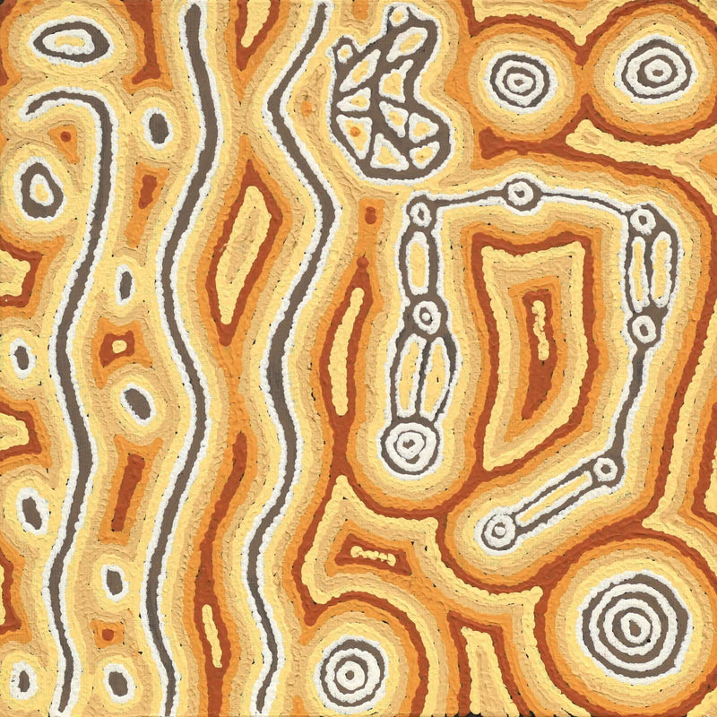 Aboriginal Artwork by Amanda Nakamarra Curtis, Lappi Lappi Dreaming, 30x30cm