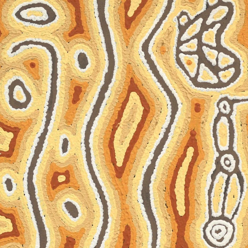 Aboriginal Artwork by Amanda Nakamarra Curtis, Lappi Lappi Dreaming, 30x30cm