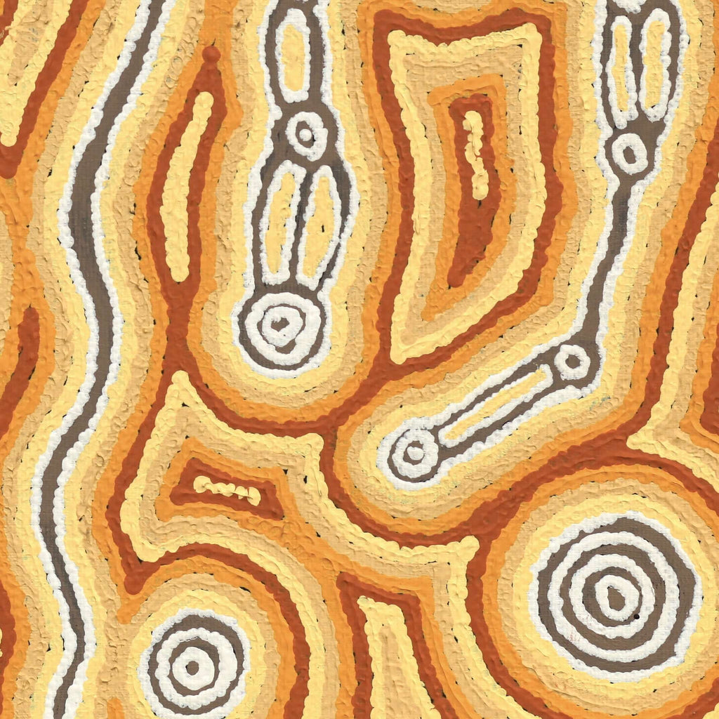 Aboriginal Artwork by Amanda Nakamarra Curtis, Lappi Lappi Dreaming, 30x30cm
