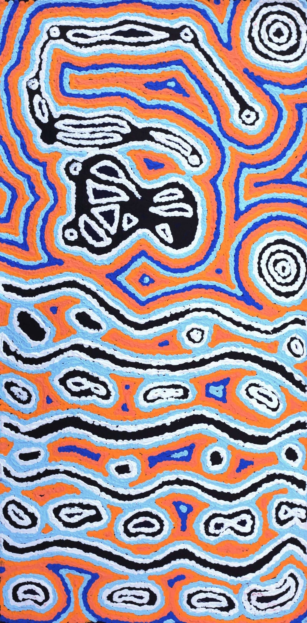 Aboriginal Artwork by Amanda Nakamarra Curtis, Lappi Lappi Dreaming, 61x30cm