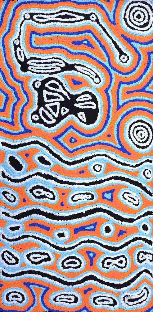 Aboriginal Artwork by Amanda Nakamarra Curtis, Lappi Lappi Dreaming, 61x30cm
