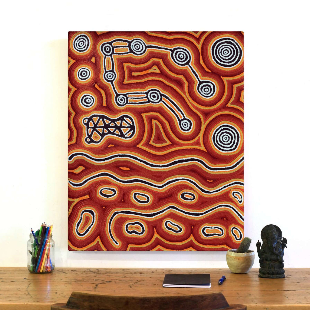 Aboriginal Artwork by Amanda Nakamarra Curtis, Lappi Lappi Dreaming, 76x61cm