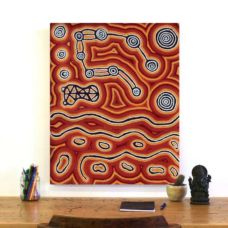 Aboriginal Artwork by Amanda Nakamarra Curtis, Lappi Lappi Dreaming, 76x61cm