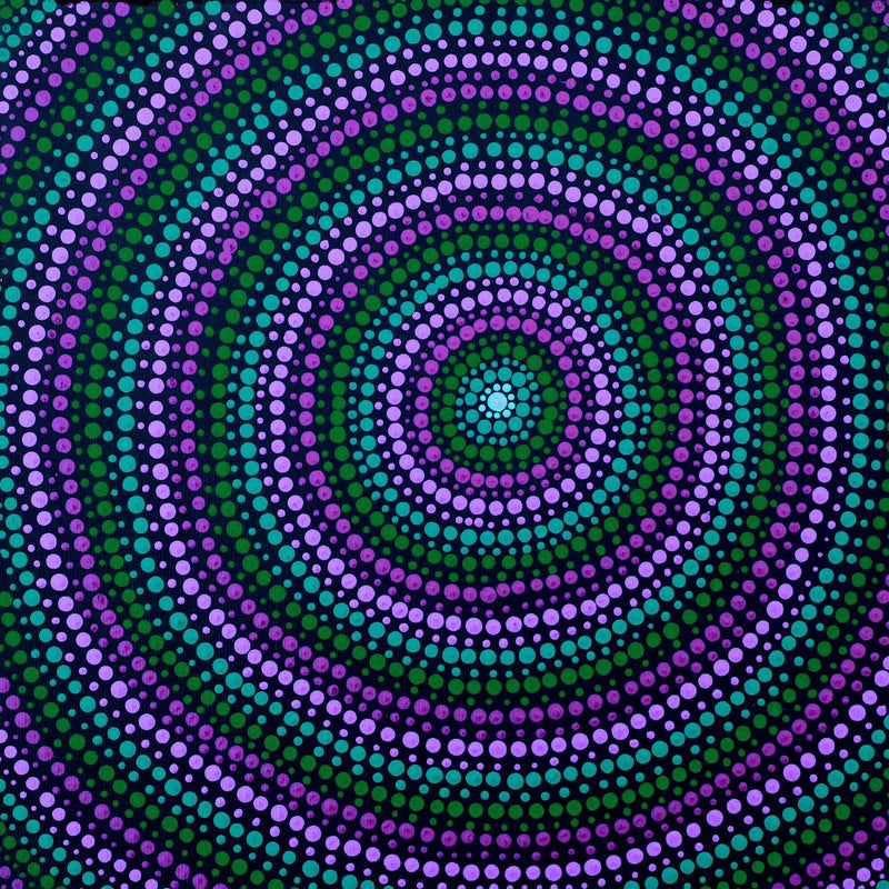 Aboriginal Artwork by Amanda Napangardi Dixon, Yarla Jukurrpa (Bush Potato Dreaming) - Cockatoo Creek, 30x30cm