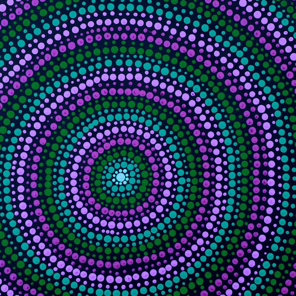 Aboriginal Artwork by Amanda Napangardi Dixon, Yarla Jukurrpa (Bush Potato Dreaming) - Cockatoo Creek, 30x30cm